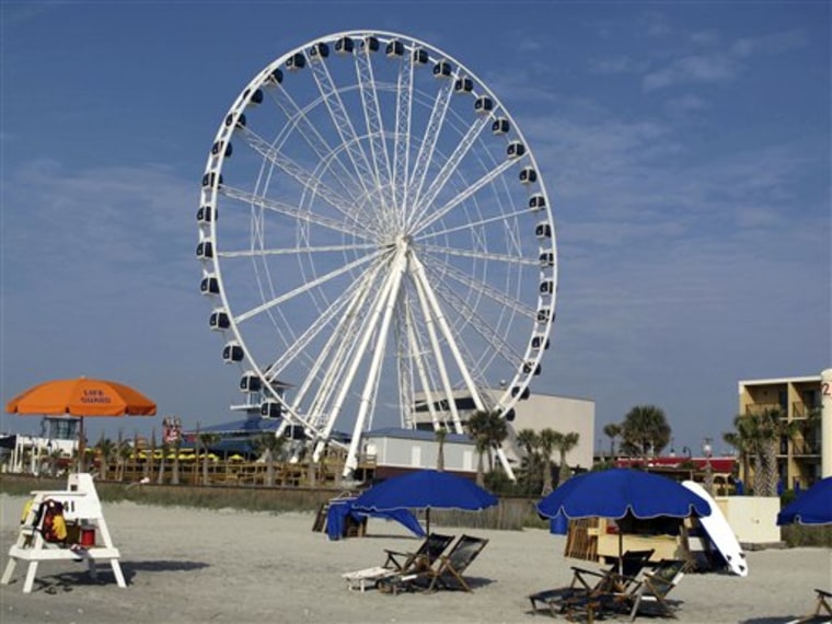 The 200-foot-tall SkyWheel in Myrtle Beach, S.C. is the tallest Ferris wheel in the eastern United States. It features a million LED lights and 42 air-conditioned gondolas.